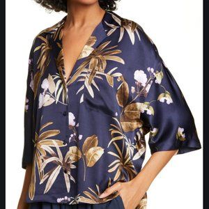 VINCE TROPICAL GARDEN SILK TOP SMALL